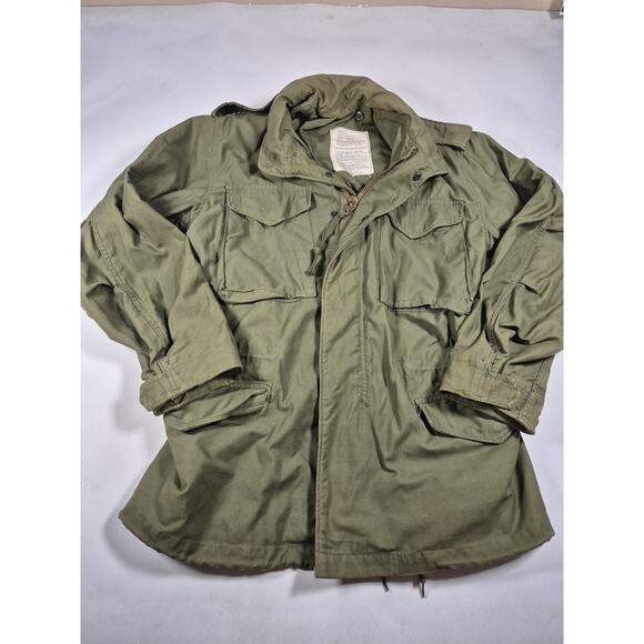 Vintage 80s Alpha Industries Green M65 Cold Weather Field Coat Men's Size SM R - Picture 1 of 8